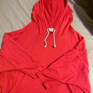 Love, Fire Cropped Pink Sweatshirt